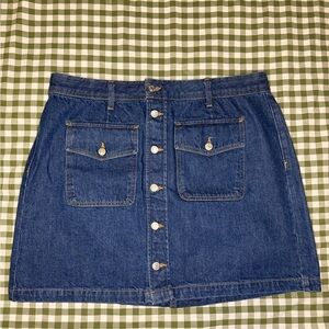 Loft Denim Button-Front Skirt